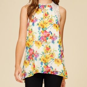 Floral Keyhole Top